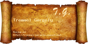 Tremmel Gergely névjegykártya